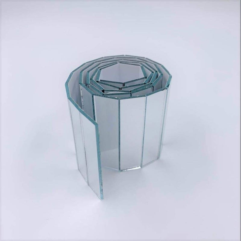 NUORUI NUO RUI 1/2" x 2" Adhesive Mirror Tile Row Real Glass Rectangular Mirror Sticker for Craft Projects - Image 4